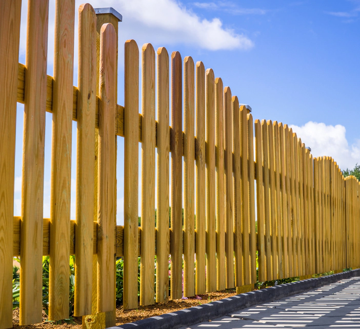 long wooden fence